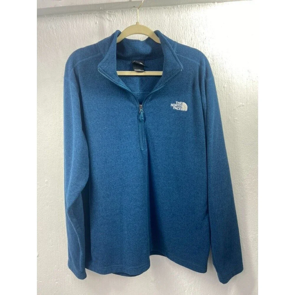 THE NORTH FACE MENS XLARGE BLUE 1/4 ZIP PULLOVER SWEATER
